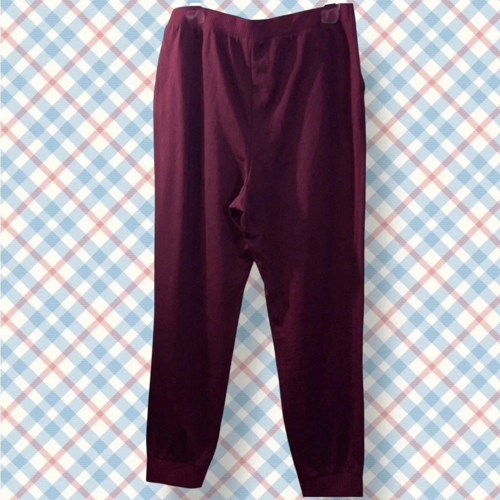 🌺LINKS BURGANDY FRONT POCKETS JOGGERS